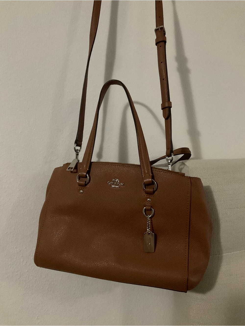 Coach Brown Leather Satchel with Removable Crossbody Strap